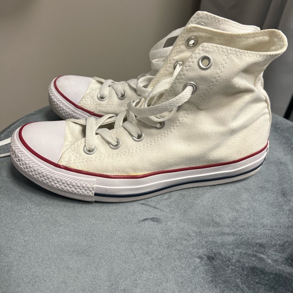 Converse Kids High-Top Sneakers - Cream and Red